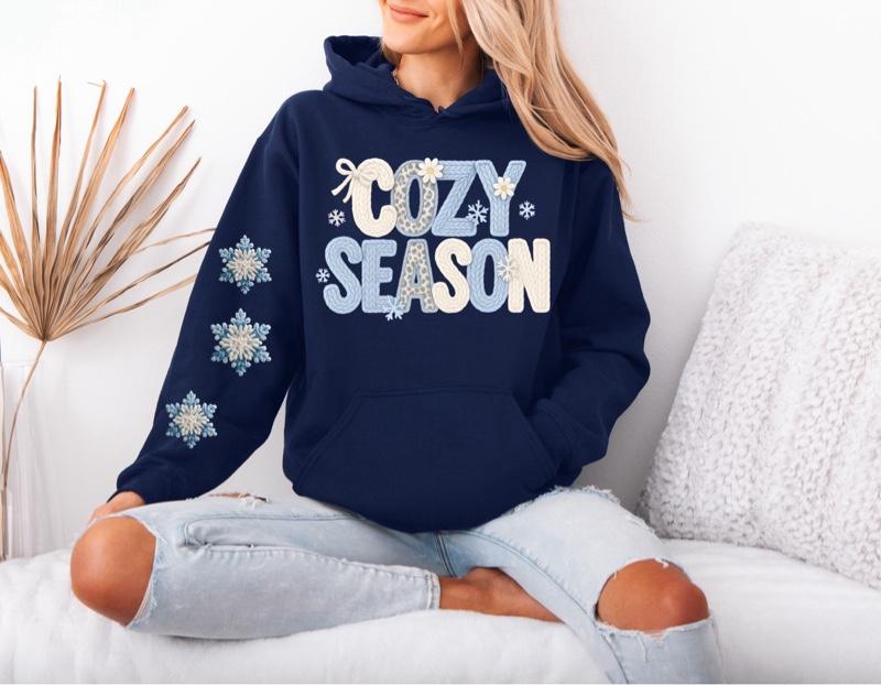 Cozy Season Blue and White Yarn