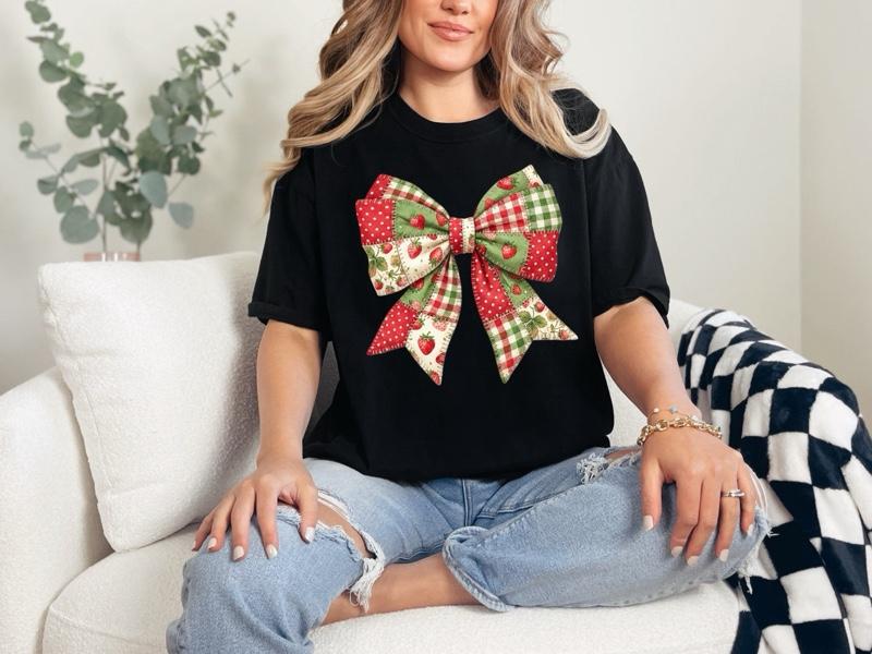 Strawberry Boho Bow