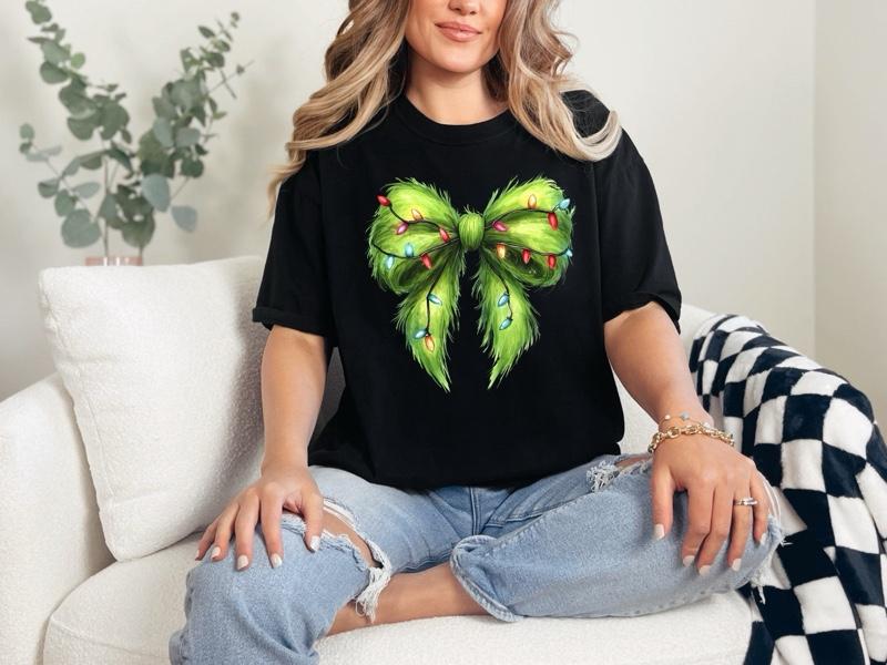 Green Furry Bow
