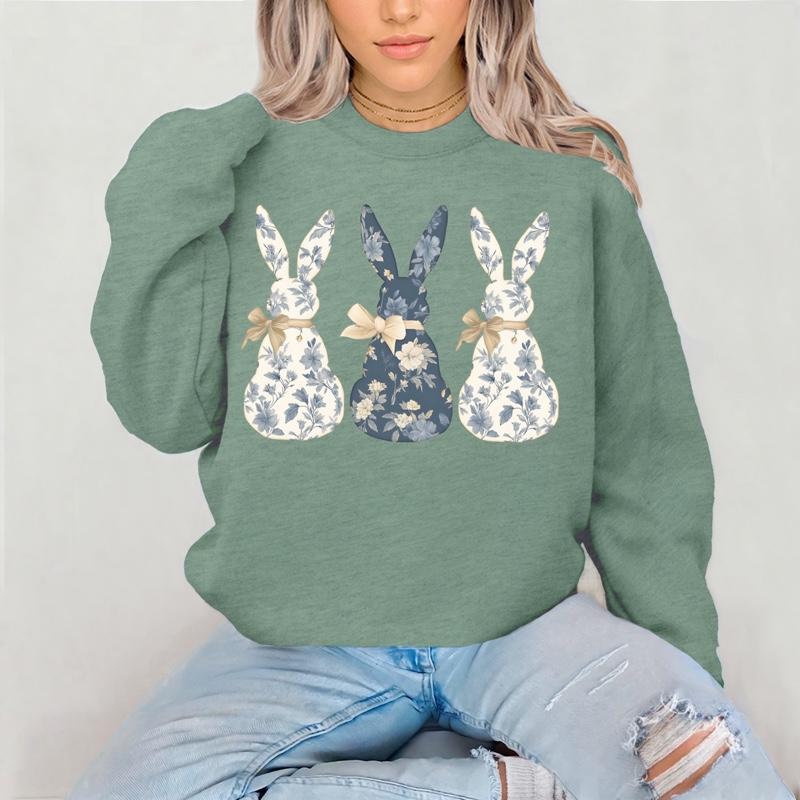 Blue Floral Bunnies