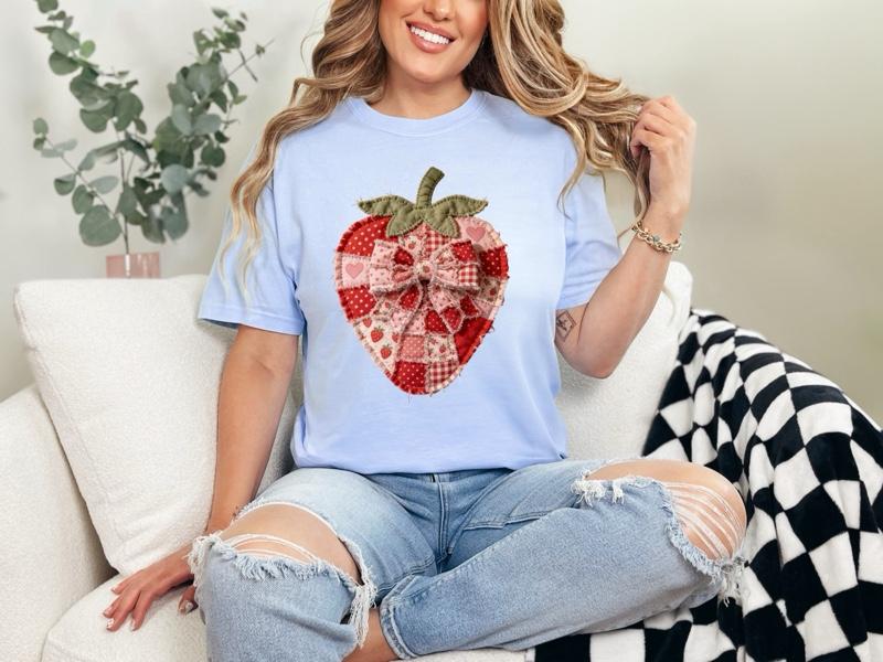 Strawberry FAUX Patchwork