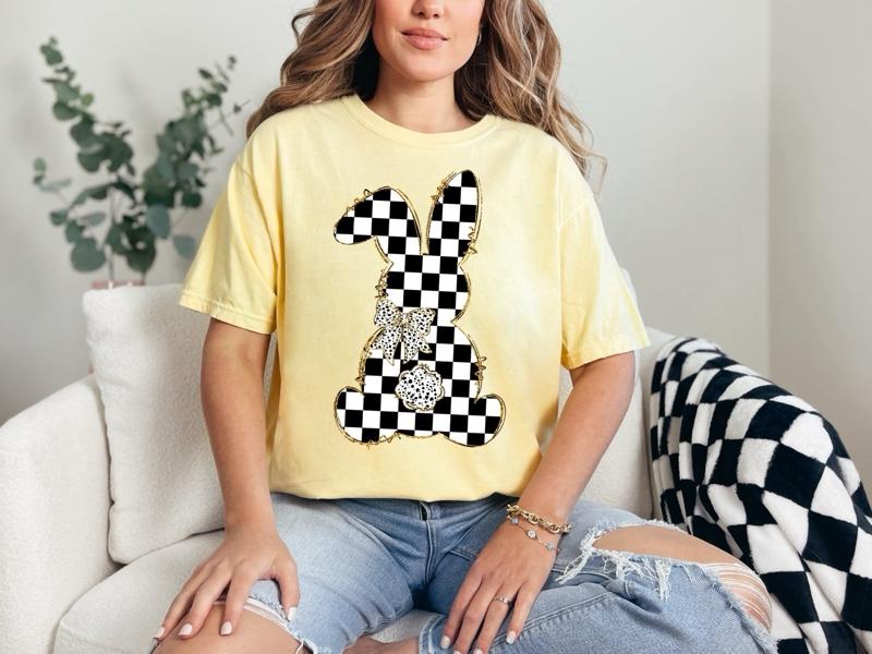 Black and White Checkered Bunny