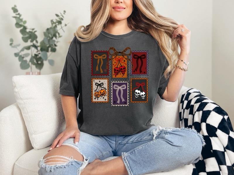Stamping out Halloween T-shirt on Comfort Colors Summer Everyday Style Shirtsleeve love casual comfortable super soft relaxed fit unisex Sizing womenswear Streetwear  vintage Crewneck Printed Loose Graphic Top