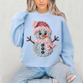 Blue Yarn Snowman FAUX YARN LOOK